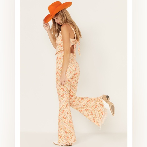 SHOW ME YOUR MUMU WOMEN'S BELMONT PAISLEY PRINT PULL ON TROUSER PANTS - Picture 3 of 9